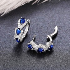 Women Heart Shiny Earrings Simple Synthetic Zircon Earrings Crystal Rhinestone;