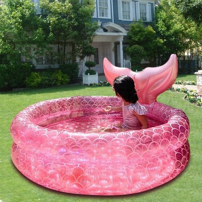 Benelet Kiddie Swimming Pool Inflatable Mermaid Pool Indoor Outdoor Ball Pit