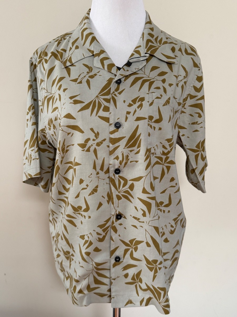 NWT Saint Laurent YSL Palm Tree Leaf Print Hawaiian Button Down