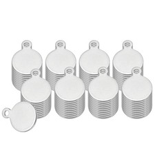 80 Pcs 5/16 Inch Round Metal Stamping Blanks, Silver Tone Blank Tags