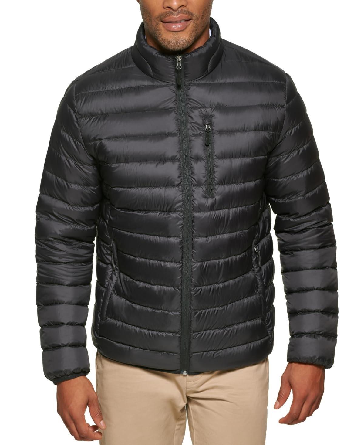 Club Room Mens Classic fit Puffer Jacket Coat Black Solid Packable XXL 12290₽