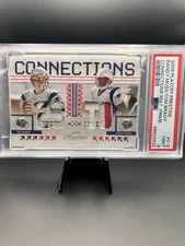 2008 PLAYOFF PRESTIGE RANDY MOSS TOM BRADY /25 CONNECTIONS MATERIALS PRIME C-2