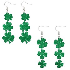 2 Pairs St. Patrick's Day Earrings Large, 2