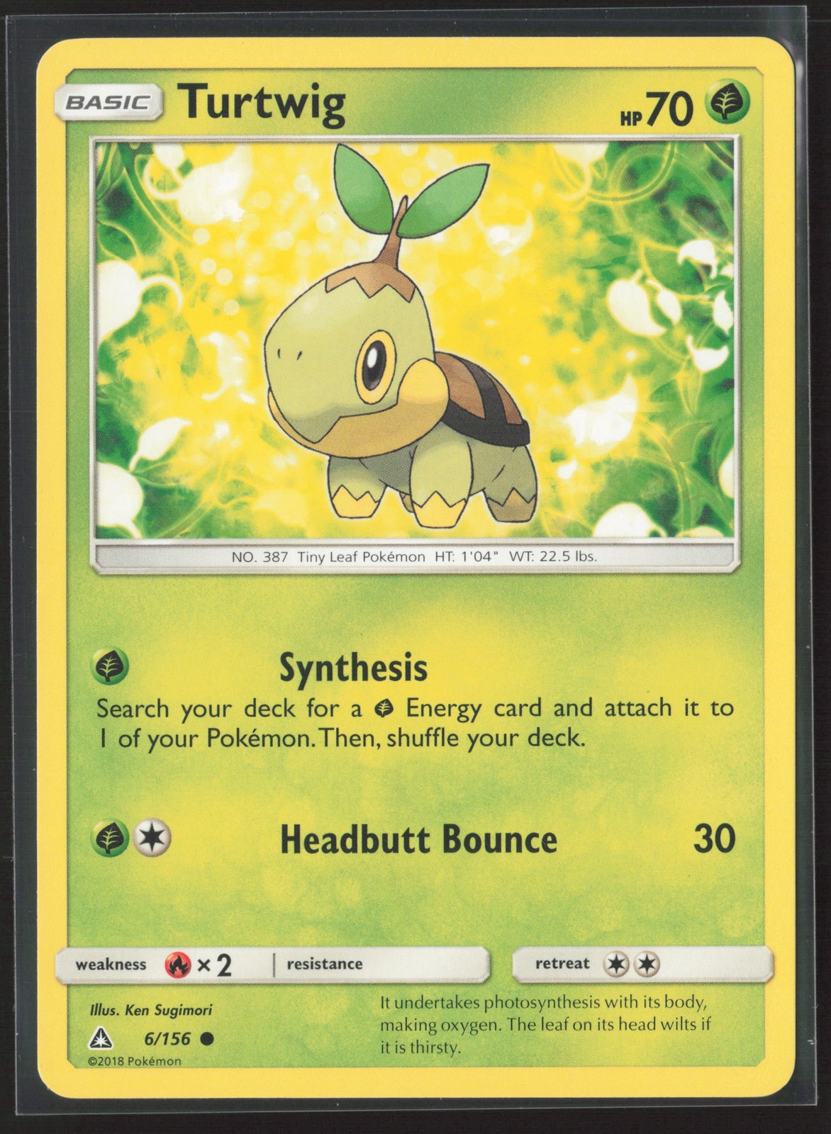 Turtwig (6) Common SM - Ultra Prism 6/156 NM Pokemon Card