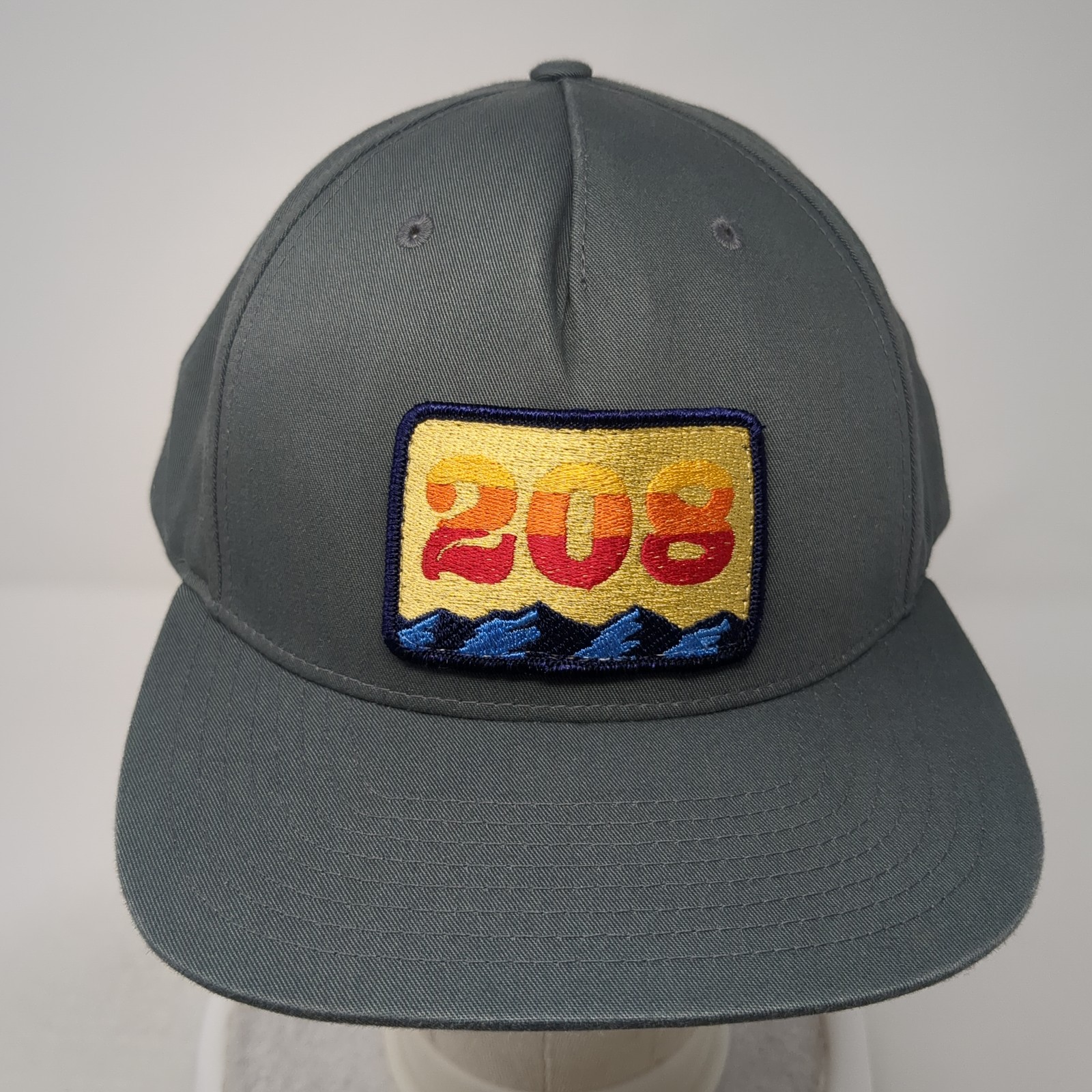 208 Patch Snapback Hat Gray One Size Adjustable V… - image 2