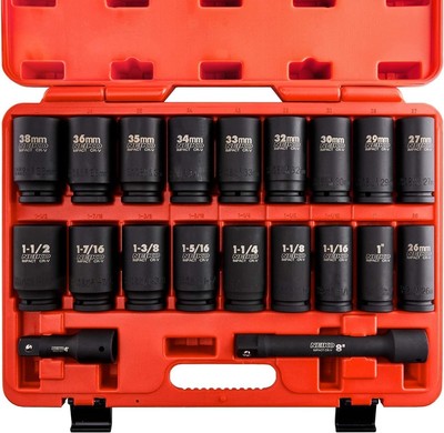 NEIKO 02347A 3/4-Inch Drive Socket Set, Master 20-Piece SAE and Metric 