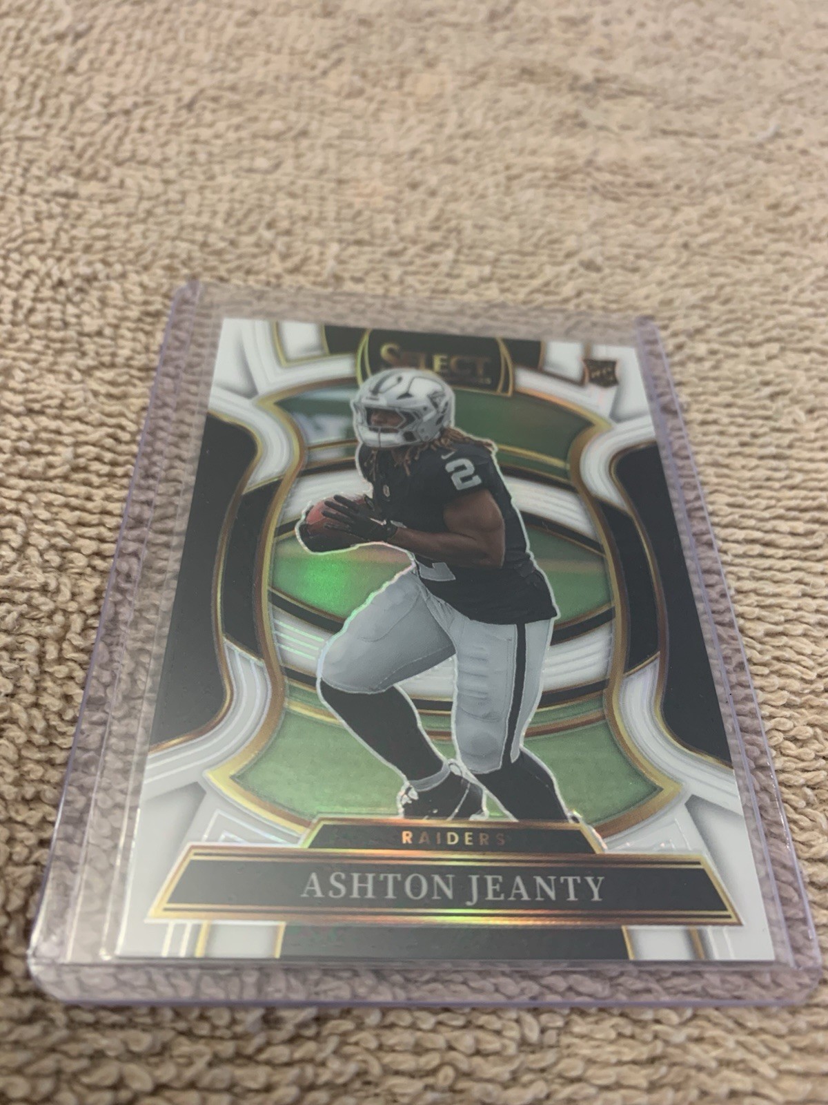 2025 PANINI SELECT ASHTON JEANTY WHITE PRIZM RC /35 PREMIER RAIDERS