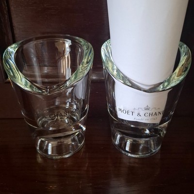 Moet & Chandon Champagner Glas Kristall Teelicht Votivkerzenhalter x2