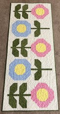 Handmade Quilted Table Runner/Topper 20 1/2" x 49" Big Flowers
