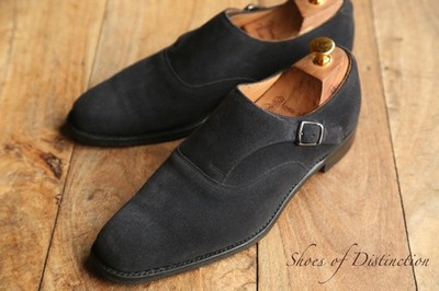 Joseph Cheaney Blue Suede Monk Buckle Shoes UK 6 US 7 EU 40