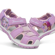 Disney Frozen Girls Sandals Purple Kids Boys Flat Lilac Easy Fasten SIZE