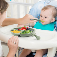 Baby Spoons and Forks Feeding Set, 6 Pack Silicone First Stage Self Feeding T...