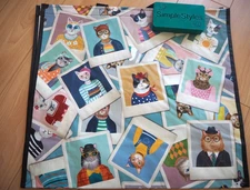 Cute Cat Portraits in Outfits Reusable Durable Gift Market Shopping Bags NWT 