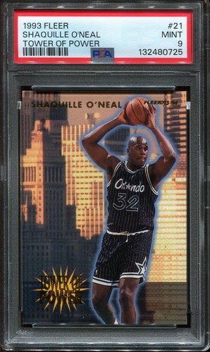 1993 Fleet Shaquille O'neal PSA 9 Tower of Power #21