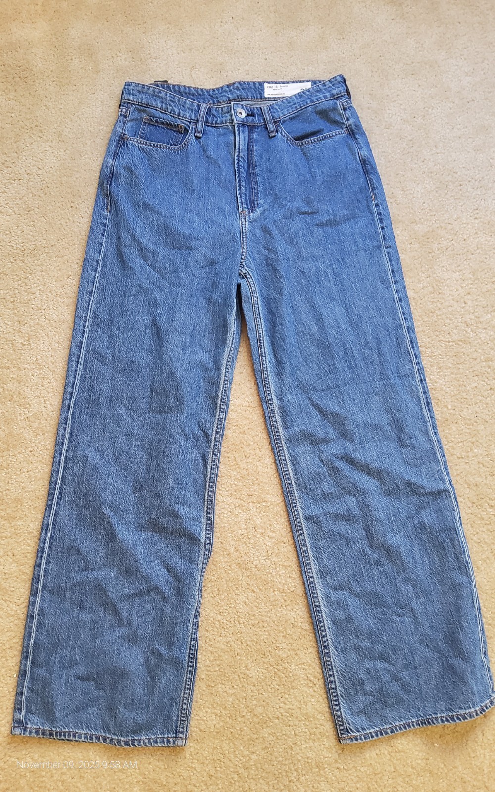 rag and bone Lori Medium Wash Wide--leg Jeans Sz 28