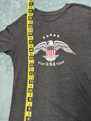 T-shirt We The Peeps Patriot USA scudo aquila stampa audace taglia large nera - Foto 3 di 7