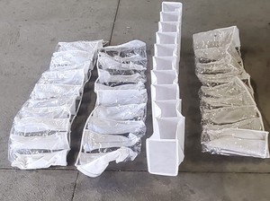 5 White Hanging Shoe Organizers, Clear Compartments, Foldable, 6-Pair Capacity