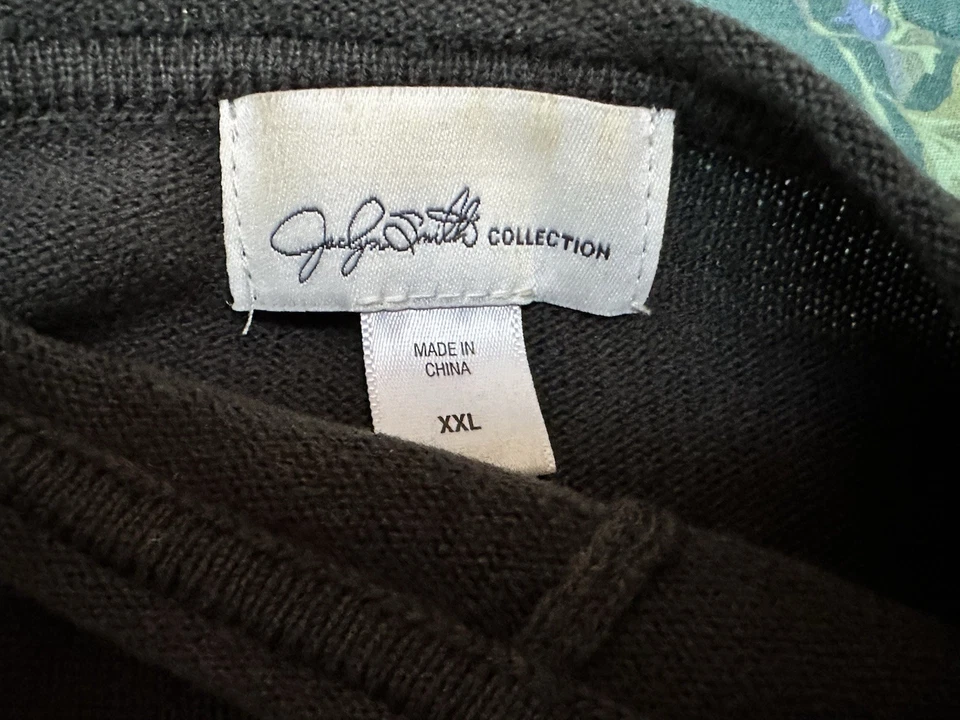 Jacklyn Smith  size XXL woman green acrylic long sleeve tunic top - Image 4 of 4