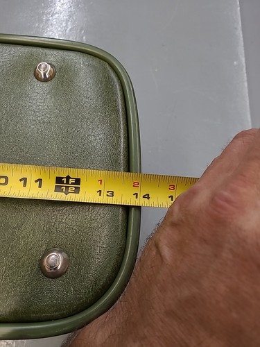 Vintage Green Train Case Carry On Luggage 14×9.5×8 No Key - Picture 9 of 11