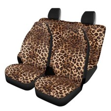 Leopard Print Car Seat Covers Full Set Abstract Wild Animal Skin Cute Brown Leopard Print Car Seat Covers Full Set Abstract Wild Animal Skin Cute Brown