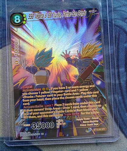 Dragon Ball Super TCG SSB Vegeta & SS Trunks, Father-Son Bonds BT16-080 SPR Mint