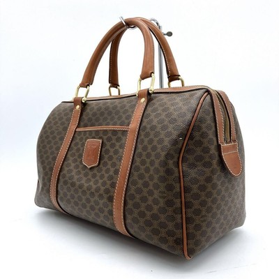 Celine Boston Bag Macadam Muster PVC dunkelbraun