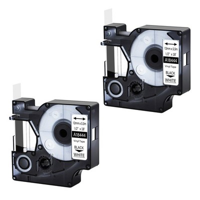 2PK Replace DYMO 18444 Rhino Permanent Viny Industrial Lable Tapes 1/2''*5.5m