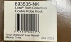 Brizo Litze® 693535-NK Litze Double Hook Robe Hook, Luxe Nickel*NEW*