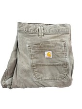 Carhartt Mens Relaxed Fit Carpenter Pants 38x32 Khaki Workwear Utility