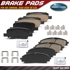 8x Front & Rear Side Ceramic Brake Pads with Hardware for Kia Carnival 2022 2023
