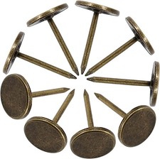 100 PCS 11mm x 17mm Bronze Flat Head Thumb Tacks, Vintage Upholstery Tacks Pushp