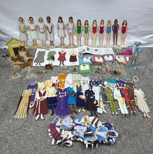 Huge Lot Of American Girl Paper Dolls Outfits Dogs Cats & Booklets