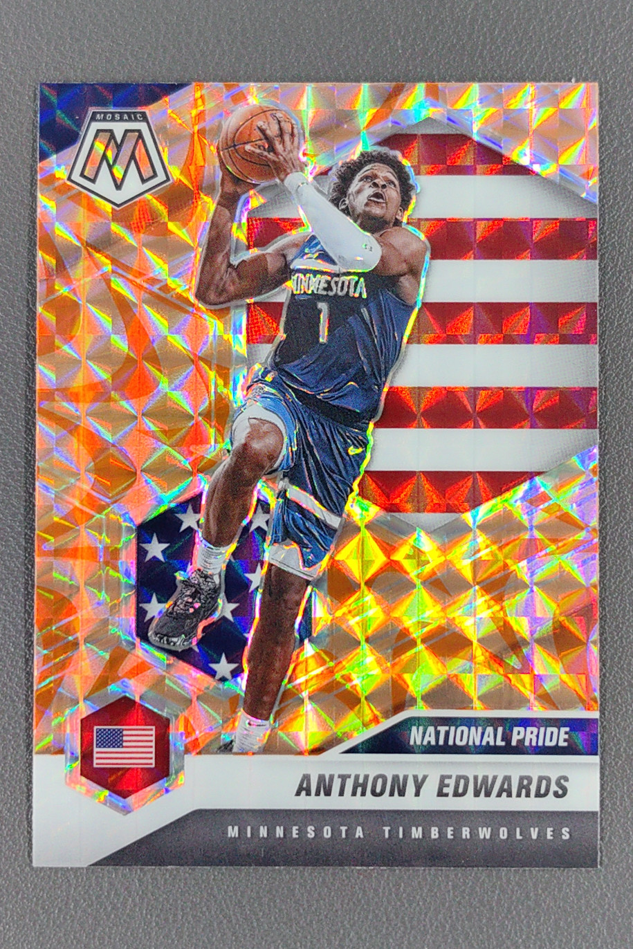 2020-21 Panini Mosaic Anthony Edwards National Pride Reactive Orange RC #252