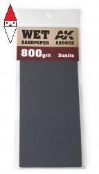 AK INTERACTIVE WET SANDPAPER 800 GRIT. 3 UNITS