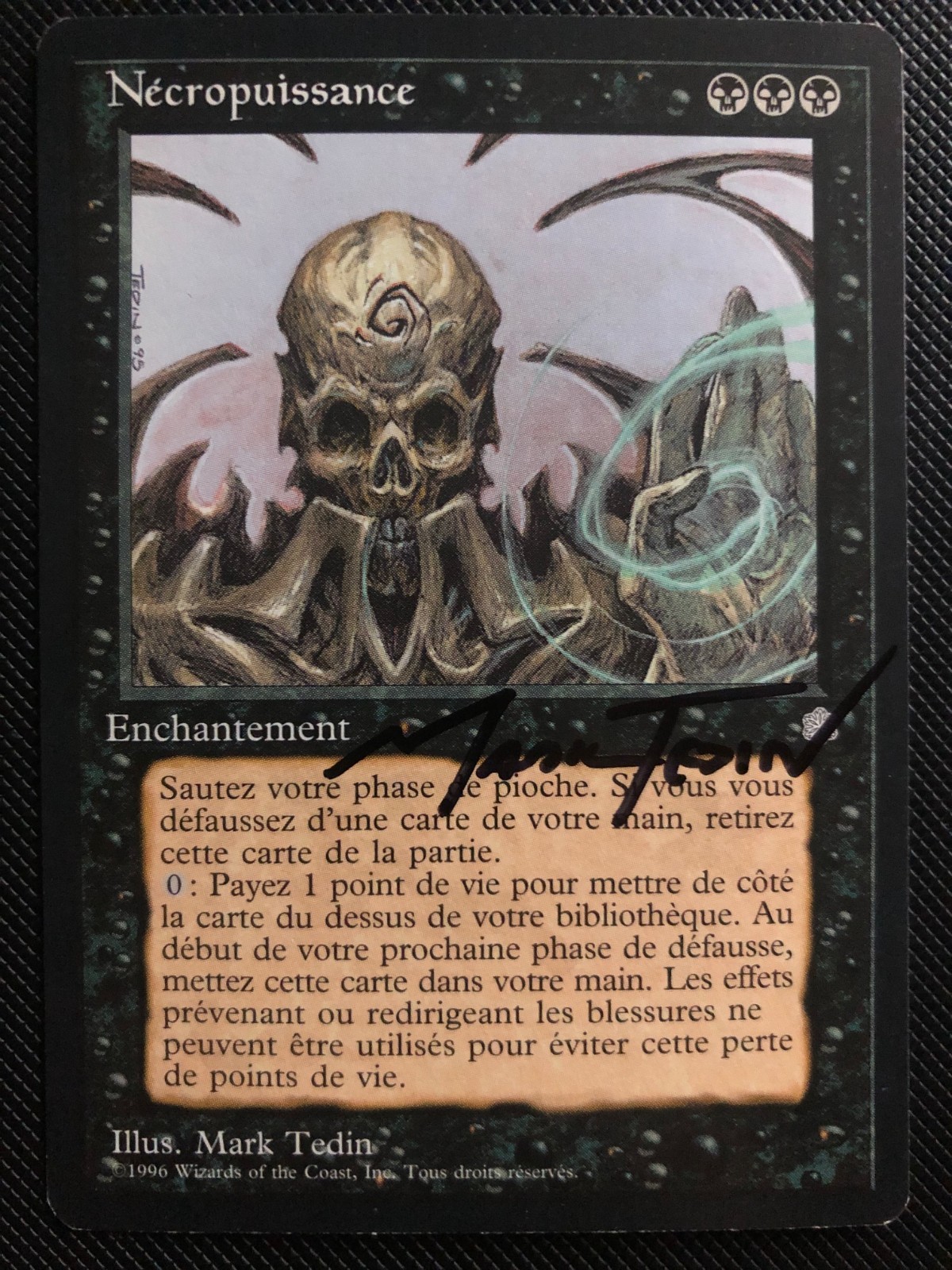 MTG French Ice Age Necropotence ARTIST PROOF w/original Black Lotus art Amazing view 2