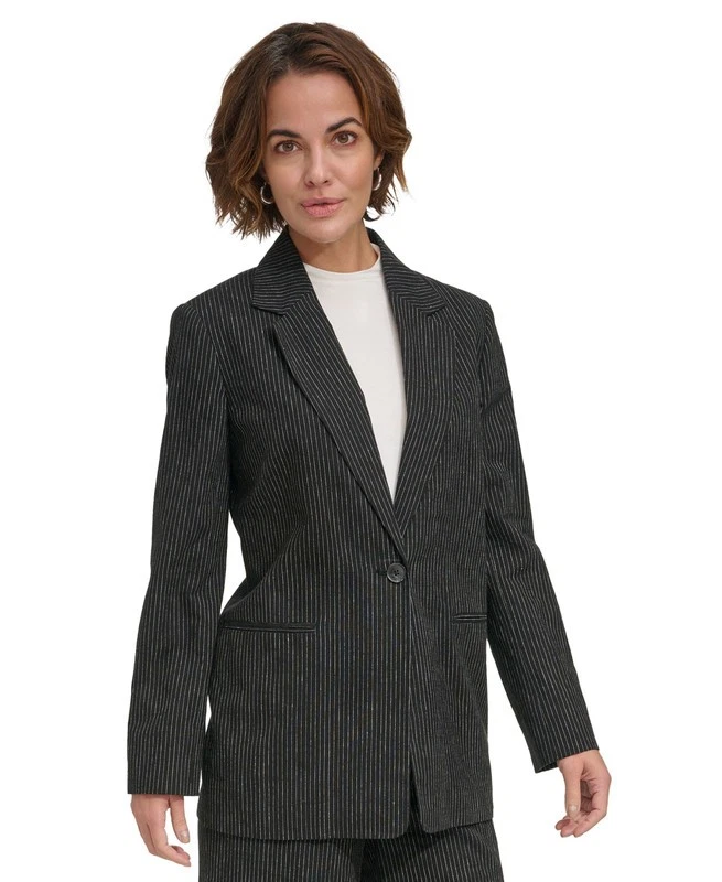 Blazer feminino DKNY manga longa botão único - Imagem 2 de 4