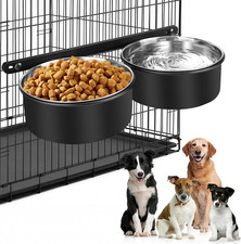 2 Packs Dog Crate Water Bowl No Spill,Dog Crate Bowls Hanging,Kennel Mountable F