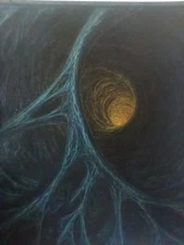 GUY AITCHISON Huge Tattoo Artist Original Oil Painting Hung Up Space Time Tanks