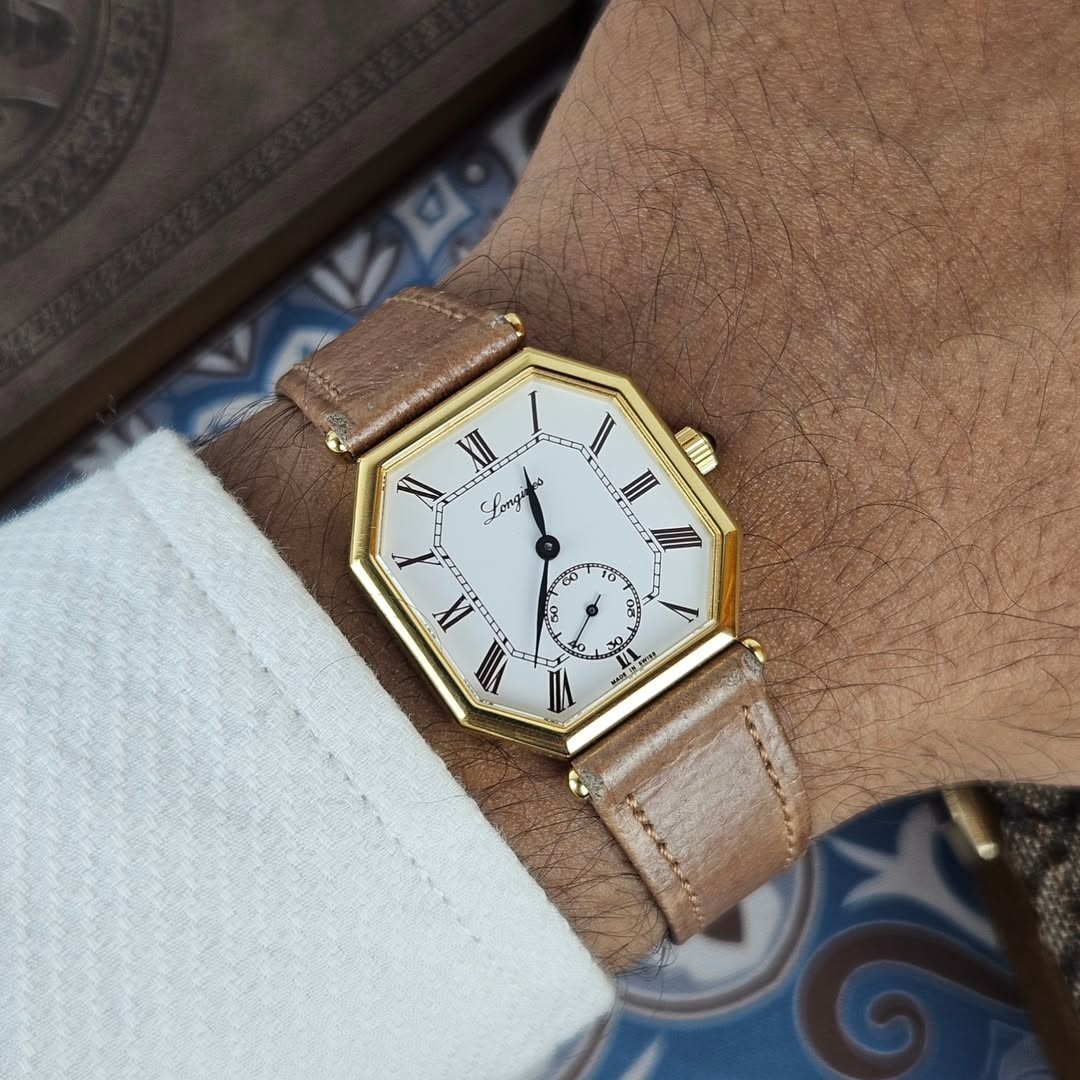 Rare Longines Octagon Small Second L8464 846 3209 White Roman