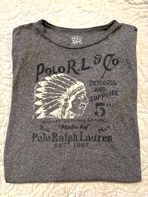 Vtg Polo Ralph Lauren Indian Chief Southwestern Cowboy Sportsman T Shirt Men XL