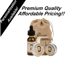 Beard Grooming Kit - Beard Oil - Beard Balm - Beard Wax - Soap - 8 Scents