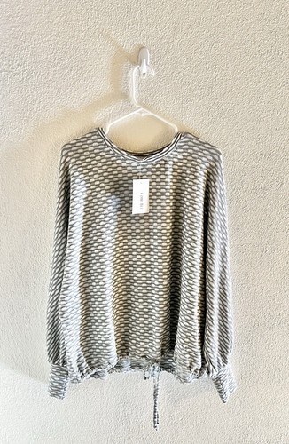 Como Blu Women’s Longsleeve Shirt Size Large Grey/White