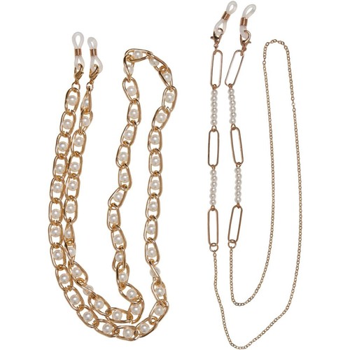 Urban Classics Multifunctional Chain With Pearls 2-Pack Necklace 72cm Glasses - Picture 3 of 15