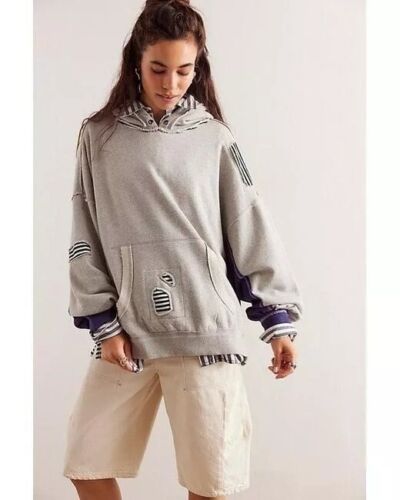 Free People We The Free Remade Hoodie Top Sweatshirt Oversize Pullover XL 275421