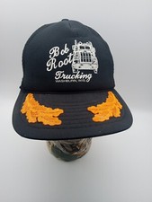 Bob Root Trucking Snap Back Black Rope Trucker Hat Cap Orange Leaves R  R