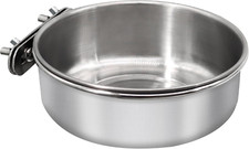 Large Bird Feeding Dish Cups,Parrot Food Bowl Cage with Clamp Holder Stainless S