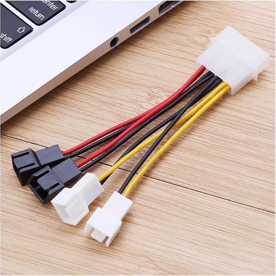 4Pin Molex to 3Pin fan Power Cable Adapter Connector - 2pcs - Image 3 of 3