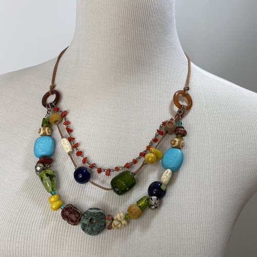 Necklace Bracelet beads beading layered adjustable FLAW stretch glass clay craft - Picture 5 of 12