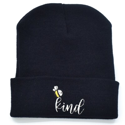 Be Kind Embroidery Cuffed Beanie Men Women  Knit Hat Winter Cap New