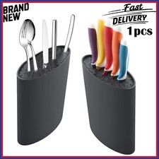 Knife Block Holder Oval Block Knife Storage Universal Holder Knife Rack Black